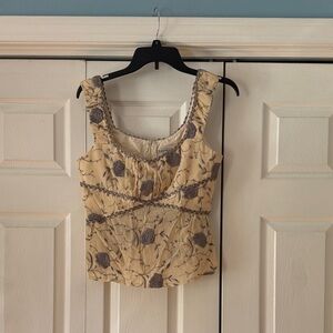 Nanette Lepore Beige Floral Blouse